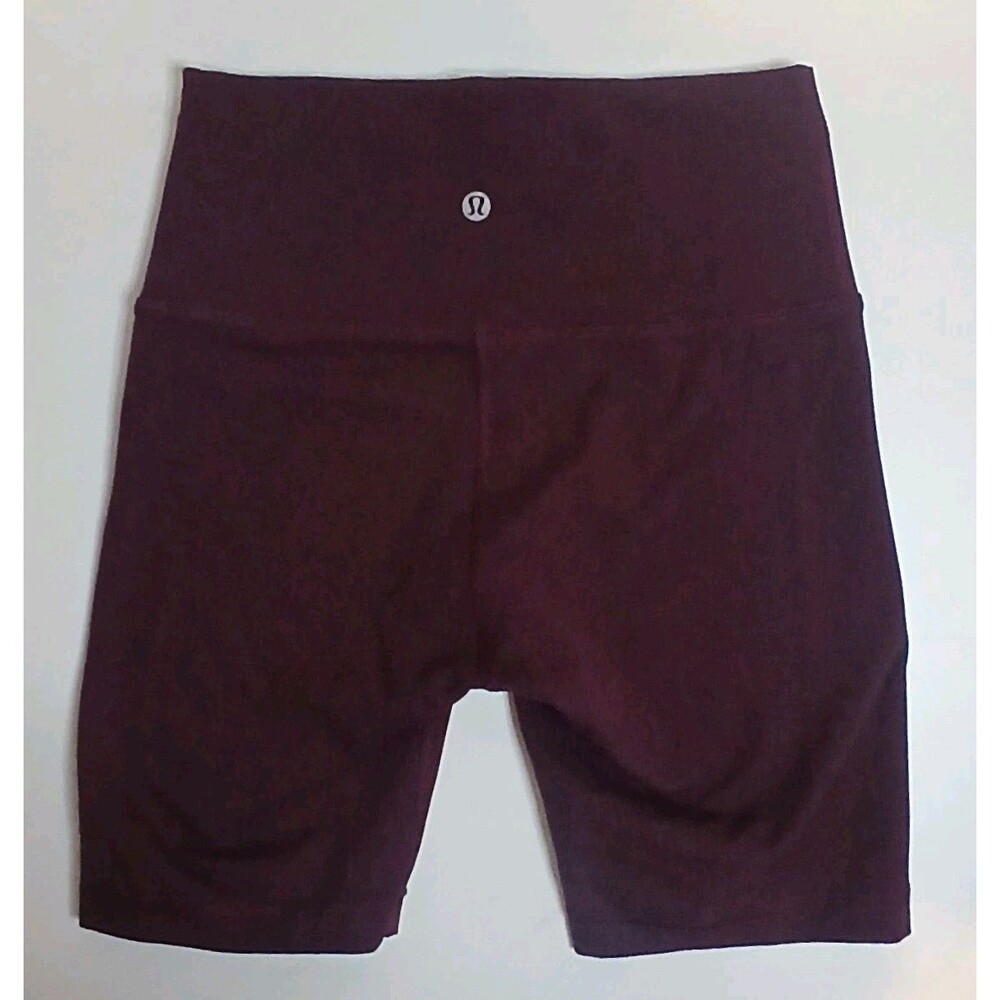 Lululemon Sz 6 Align High Rise Shorts 8" Cassis Maroon Burgundy Buttery Soft EUC